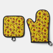 Sonnenblume Ofenhandschuh & Topflappen-Set (Vorderseite)