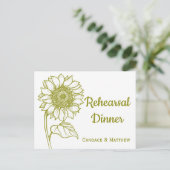 Sonnenblume Olivenöl Grün Probe Abendessen Einladungspostkarte (Stehend Vorderseite)