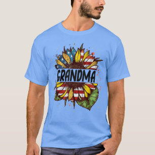 Sonnenblume Oma 4. Juli Patriotic Independen T-Shirt