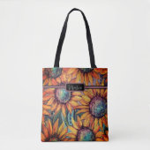 Sonnenblume Orange Blue Tasche (Vorderseite)