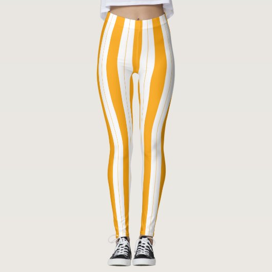 Sonnenblume Orange Gelb Streifen Leggings (Vorderseite)
