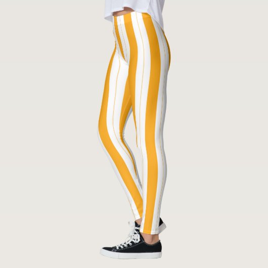 Sonnenblume Orange Gelb Streifen Leggings (Links)