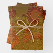 Sonnenblume Orange Gold Floral Art Design Geschenkpapier Set (Beispiel)
