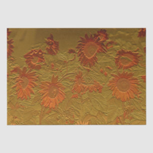Sonnenblume Orange Gold Floral Art Design Seidenpapier