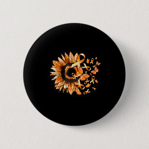 Sonnenblume Orange Multiple Sklerose-Bewusstsein _ Button