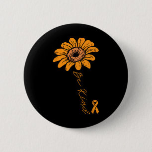 Sonnenblume Orange Ribbon be Kind Leukämie Krebs A Button