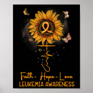 Sonnenblume Orange Ribbon Christliche Leukämie Awa Poster