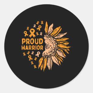 Sonnenblume Orange Ribbon Proud Warrior Leukemia A Runder Aufkleber