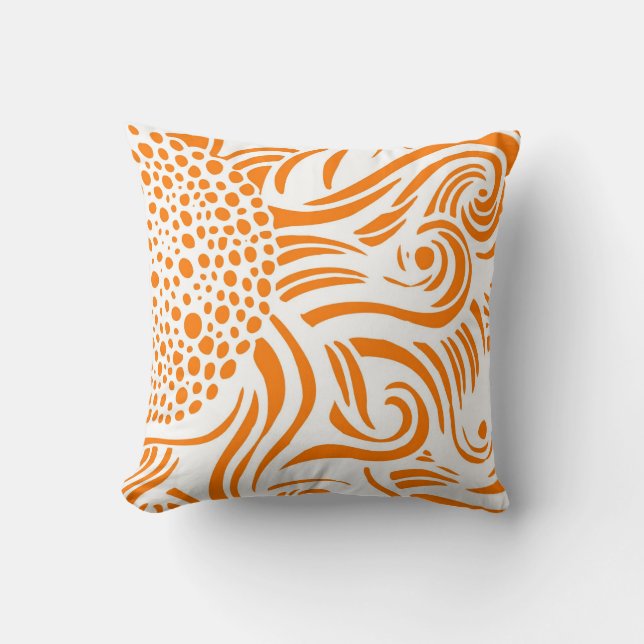 Sonnenblume - orange/Weiß - Kissen (Vorderseite)