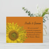Sonnenblume Orangenheirat / Elopement Ankündigung (Stehend Vorderseite)