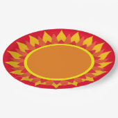 Sonnenblume Orangenpapierplatte Pappteller (Schrägansicht)