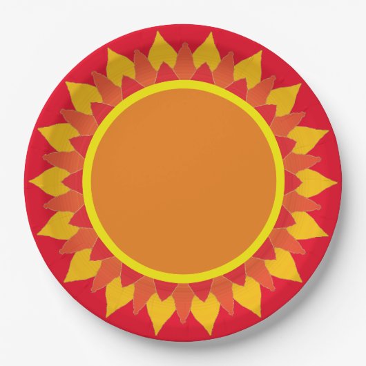 Sonnenblume Orangenpapierplatte Pappteller (Vorderseite)