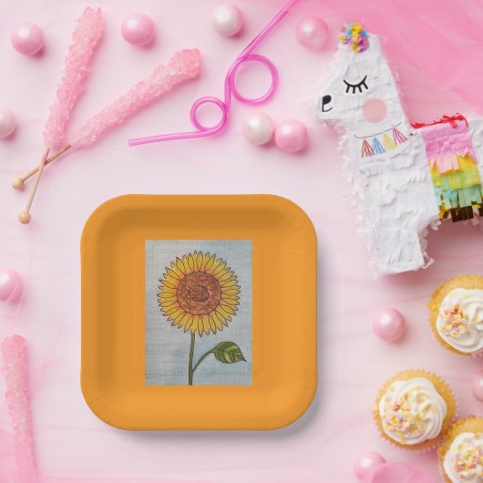 Sonnenblume Orangenpapierplatte Pappteller (Party)