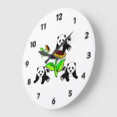 Sonnenblume Panda Bears Große Wanduhr (Winkel)