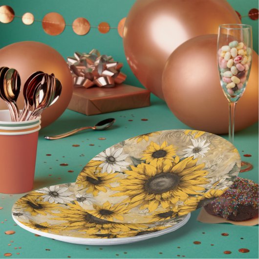 Sonnenblume Pappteller (Multi)