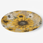 Sonnenblume Pappteller (Schrägansicht)
