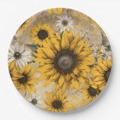 Sonnenblume Pappteller (Vorderseite)