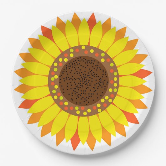 Sonnenblume Pappteller (Vorderseite)