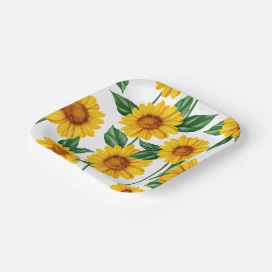 Sonnenblume Pappteller (Gewinkelt)