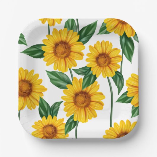 Sonnenblume Pappteller (Vorderseite)