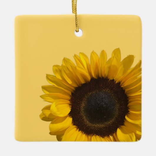 Sonnenblume personalisieren Text Keramikornament (Vorderseite)