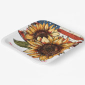 Sonnenblume Personalisiert 4. Juli Pappteller (Gewinkelt)