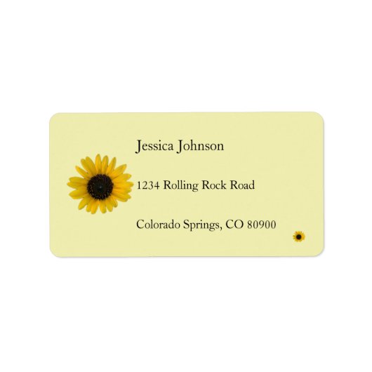 Sonnenblume Personalisiert Adressaufkleber (Vorne)