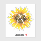 Sonnenblume personalisiert aufkleber (Blatt)
