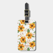 Sonnenblume Personalisiert Gepäckanhänger (Vorderseite vertikal)