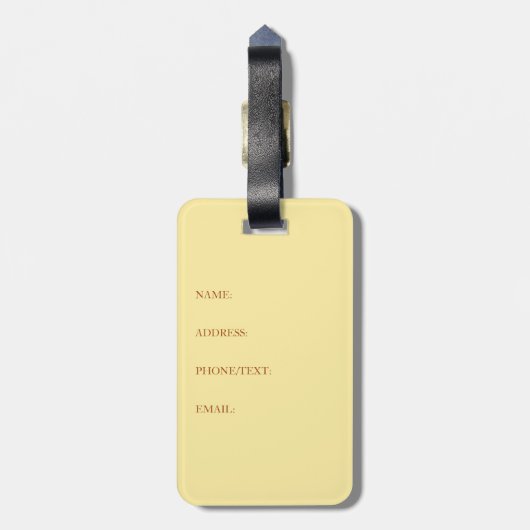 Sonnenblume Personalisiert Gepäckanhänger (Rückseite vertikal)