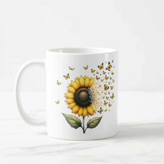 Sonnenblume Personalisiert Kaffeetasse (Links)