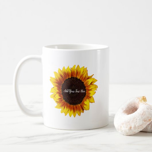 Sonnenblume Personalisiert Kaffeetasse (Mit Donut)