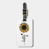 Sonnenblume Personalisiert Name Steppe Gepäckanhänger (Vorderseite vertikal)