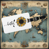 Sonnenblume Personalisiert Name Steppe Gepäckanhänger