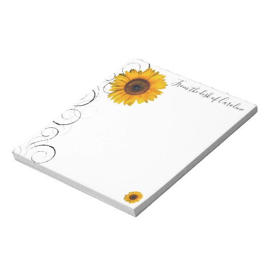 Sonnenblume Personalisiert Notepad Notizblock (Rotiert)