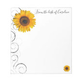 Sonnenblume Personalisiert Notepad Notizblock (Vorderseite)