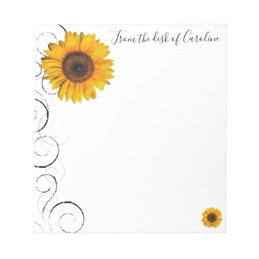 Sonnenblume Personalisiert Notepad Notizblock (Vorderseite)