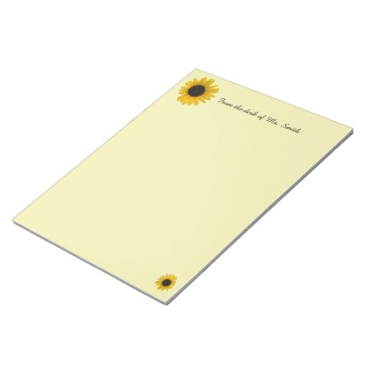 Sonnenblume Personalisiert Notizblock (angewinkelt)