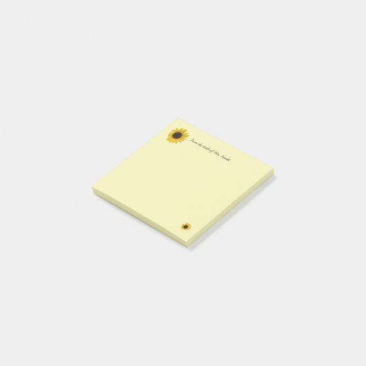 Sonnenblume Personalisiert Post-it Klebezettel (angewinkelt)