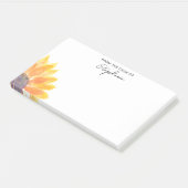 Sonnenblume Personalisiert vom Schreibtisch von Post-it Klebezettel (angewinkelt)