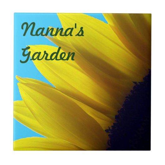 Sonnenblume-personalisierte Garten-Fliese Fliese (Vorderseite)