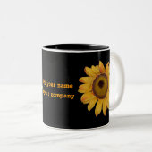 Sonnenblume-personalisierte Kaffee-Tasse Zweifarbige Tasse (VorderseiteRechts)