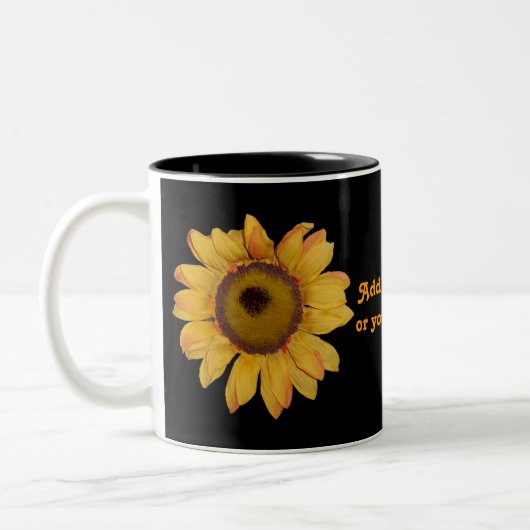 Sonnenblume-personalisierte Kaffee-Tasse Zweifarbige Tasse (Links)