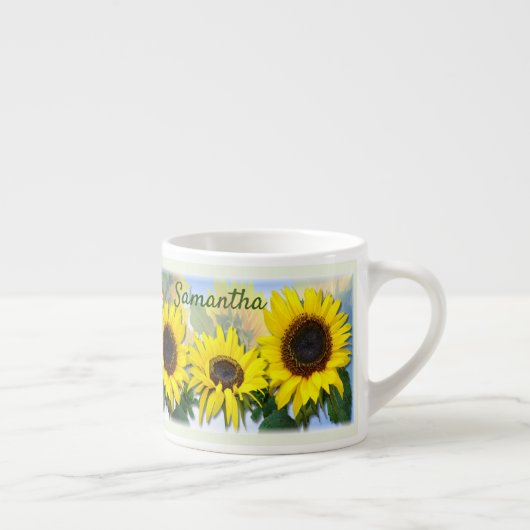 Sonnenblume Personalisierter Text Espresso Espressotasse (Rechts)