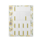 Sonnenblume Personalisierter Wochenplaner Notizblock (Rotiert)