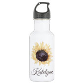 Sonnenblume Personalisiertes Wasser Flasche Edelstahlflasche (Vorderseite)