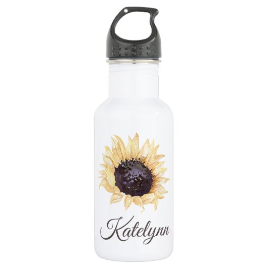 Sonnenblume Personalisiertes Wasser Flasche Edelstahlflasche (Vorderseite)