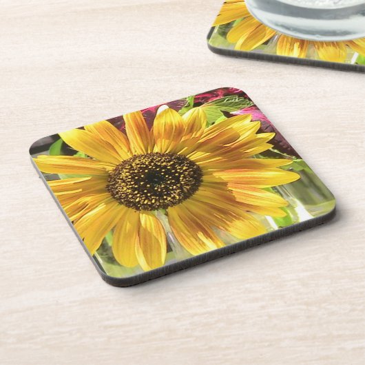 Sonnenblume Petal Cork Untersetzer (Linke Seite)