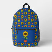 Sonnenblume Pflanze in einem Pot-Muster Bedruckter Rucksack (Vorderseite)