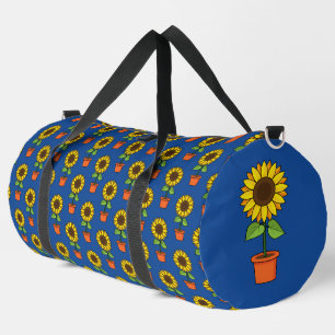 Sonnenblume Pflanze in einem Pot-Muster Duffle Bag